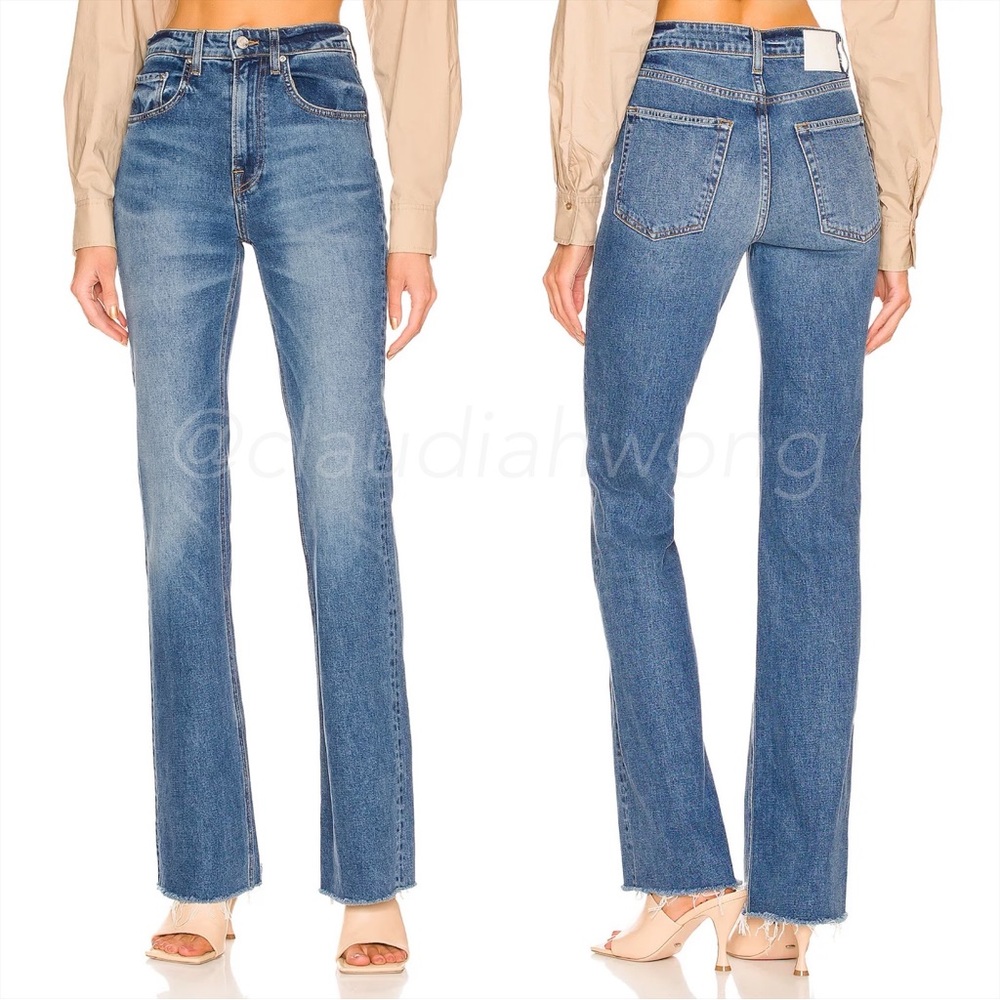 GRLFRND Melanie High Rise Boot Cut Jeans in Hollywood Hills